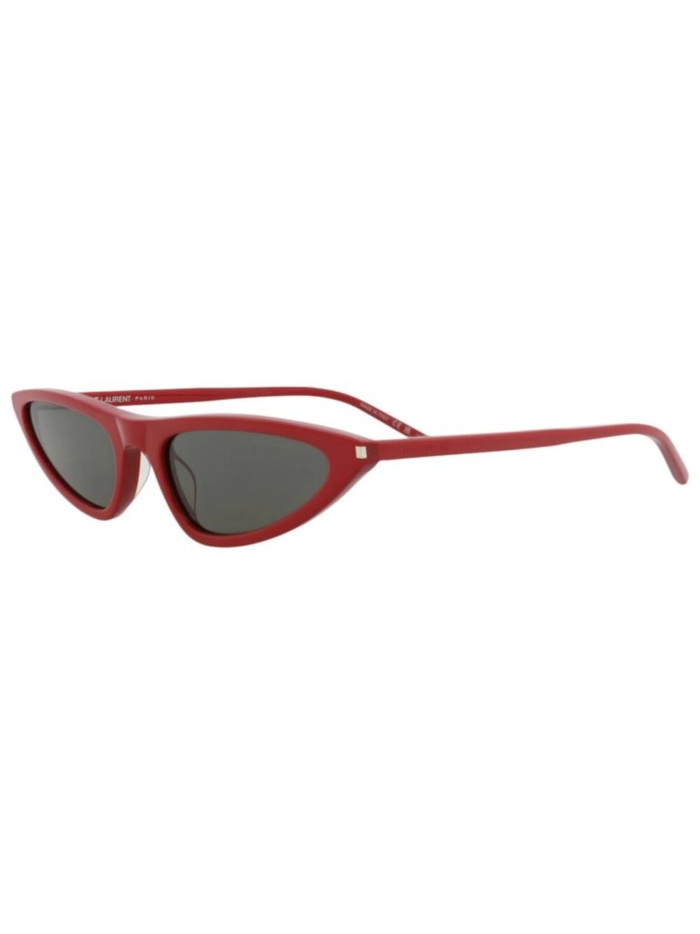 New Saint Laurent Women's Sunglasses Cat Eye Recycled Acetate Frame Red Red Grey